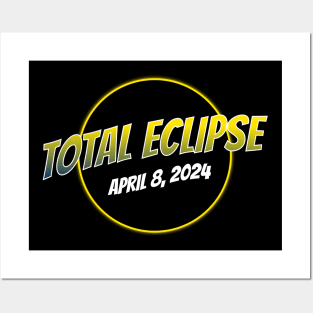 Total Solar Eclipse April 2024 Comic Style Posters and Art
